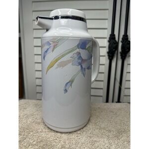 Vintage Studio Nova Carafe Coffee Hot Cold White Floral Insulated Decanter Japan